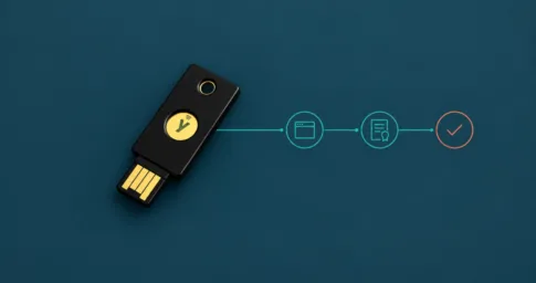YubiKey 5 NFC зі схемою перевірки оригінальності: браузер, сертифікат атестації Yubico і підтвердження