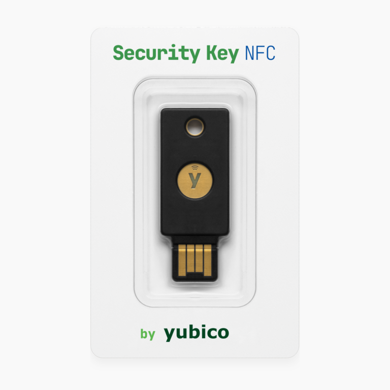 Ключ безпеки Security Key NFC від Yubico з роз'ємом USB-A у блістерній упаковці